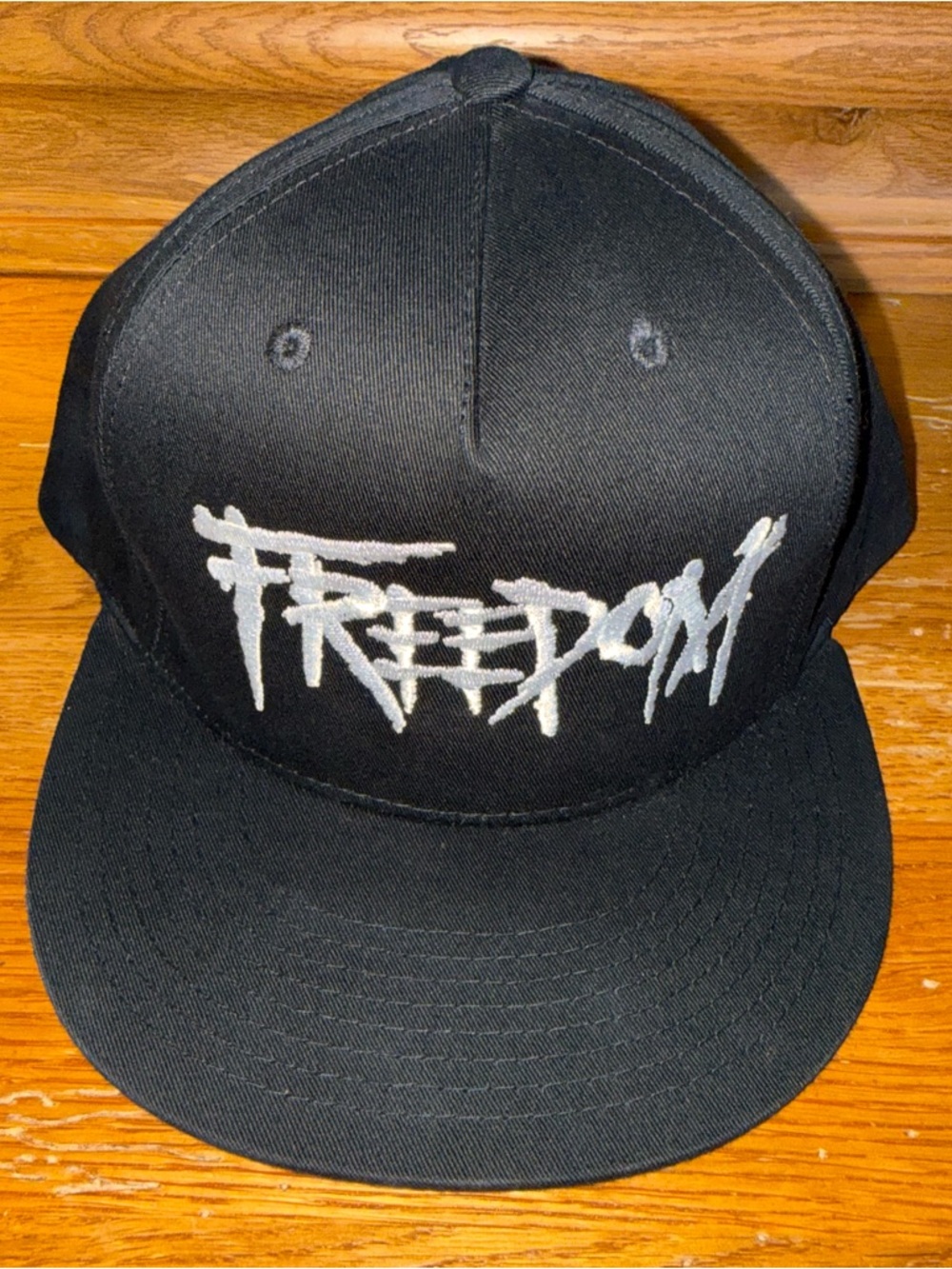 🇺🇸 Freedom Industries Embroidered Black Snapback Hat USA 🇺🇸